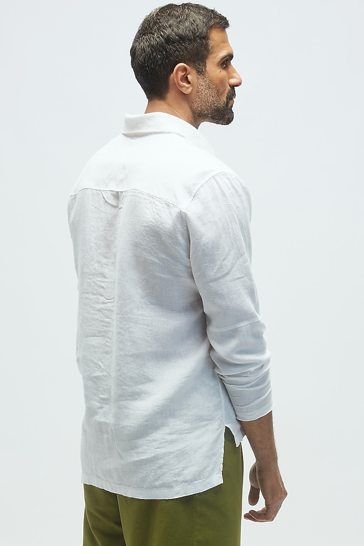 White Linen T-Shirt by TERRA LUNA at Pernia's Pop Up Shop