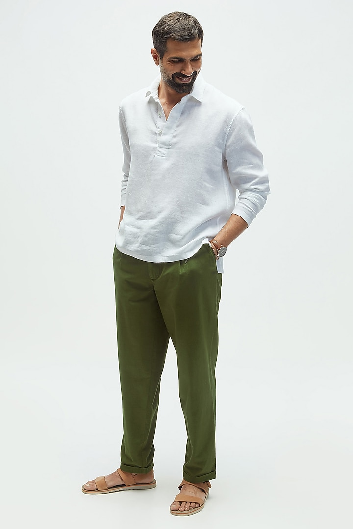 White Linen T-Shirt by TERRA LUNA at Pernia's Pop Up Shop
