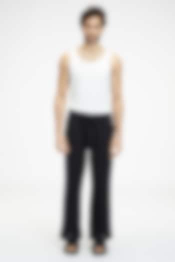 Black Organic Khadi Cotton Pants by TERRA LUNA