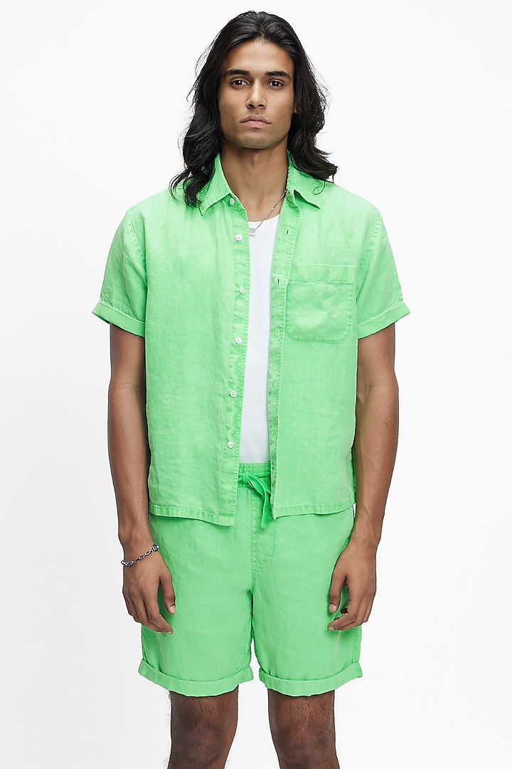 Green Linen Shirt by TERRA LUNA