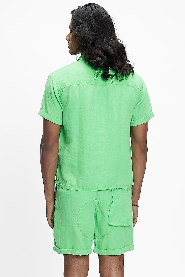 Green Linen Summer Shirt by TERRA LUNA at Pernia's Pop Up Shop