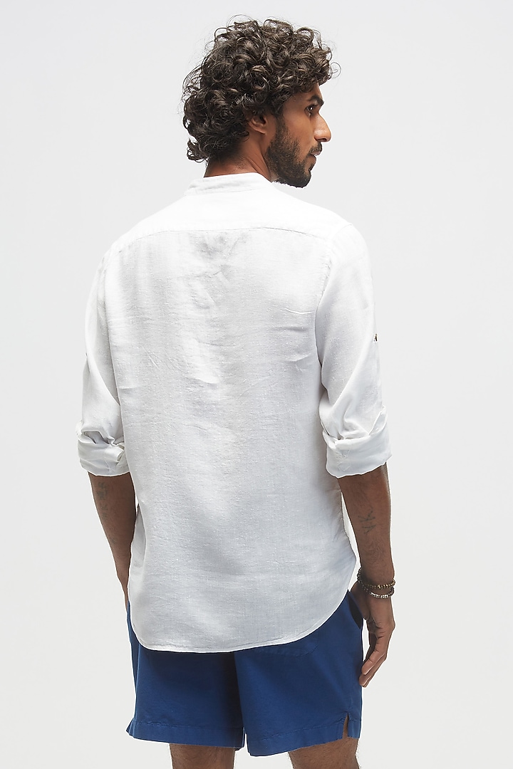White Linen Summer Shirt by TERRA LUNA at Pernia's Pop Up Shop
