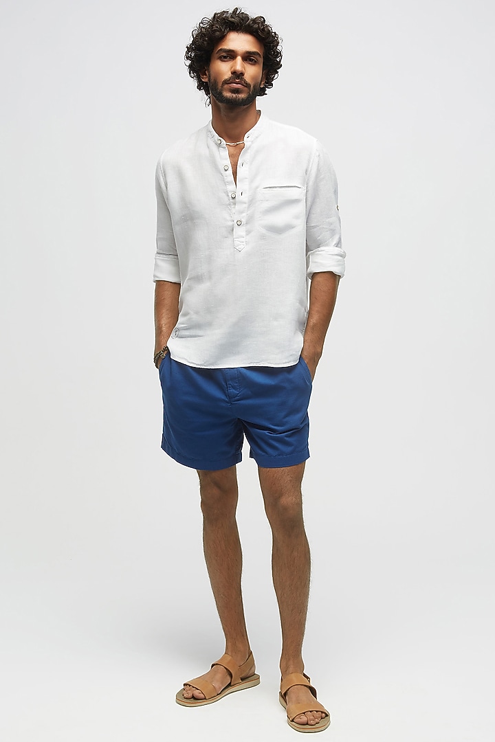 White Linen Summer Shirt by TERRA LUNA at Pernia's Pop Up Shop