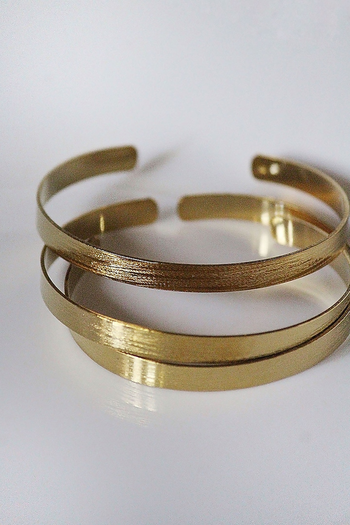 Silver Finish Hand Textured Adjustable Bangles (Set Of 5) by TARSHARI Jewellery at Pernia's Pop Up Shop