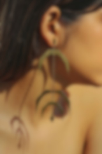 Gold Finish Hand Textured Dangler Earrings by TARSHARI Jewellery at Pernia's Pop Up Shop