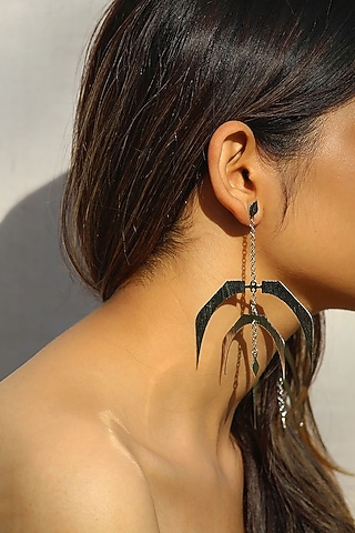 Silver Finish Handcrafted Textured Dangler Earrings by TARSHARI Jewellery