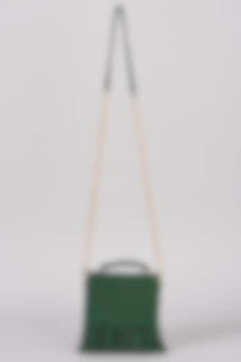Emerald Green Micro Velvet Handbag by The Right Sided