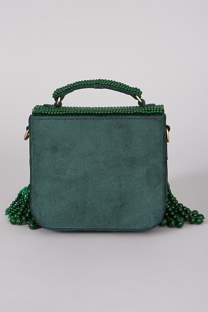 Emerald Green Micro Velvet Handbag by The Right Sided at Pernia's Pop Up Shop