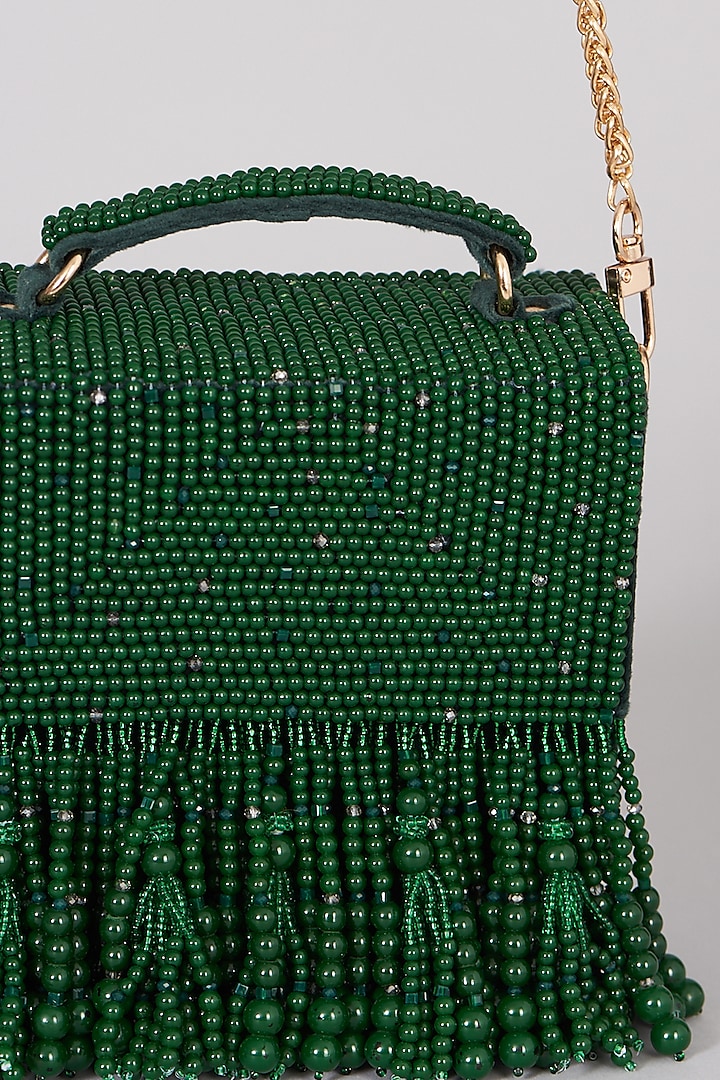 The Right Sided Emerald Green Velvet Handbag