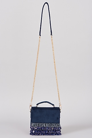 Sapphire Blue Micro Velvet Handbag by The Right Sided