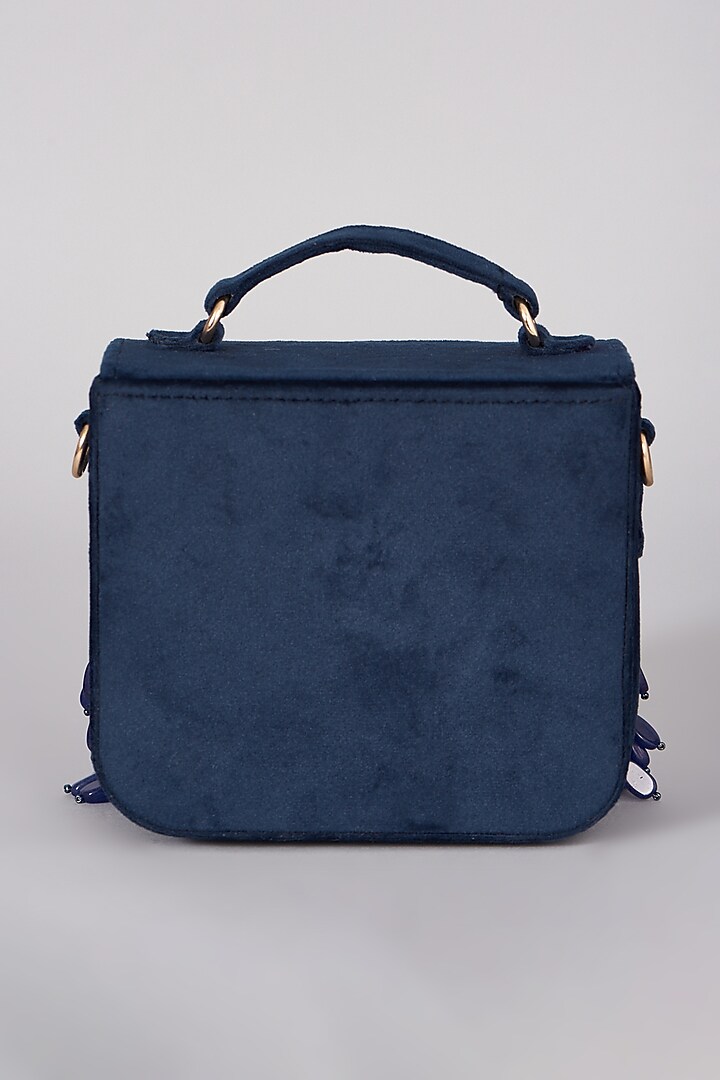 Sapphire Blue Micro Velvet Handbag by The Right Sided at Pernia's Pop Up Shop