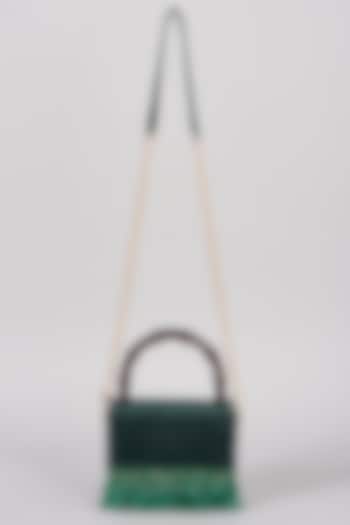 Emerald Green Velvet Handbag by The Right Sided
