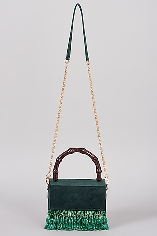 Emerald Green Velvet Handbag by The Right Sided