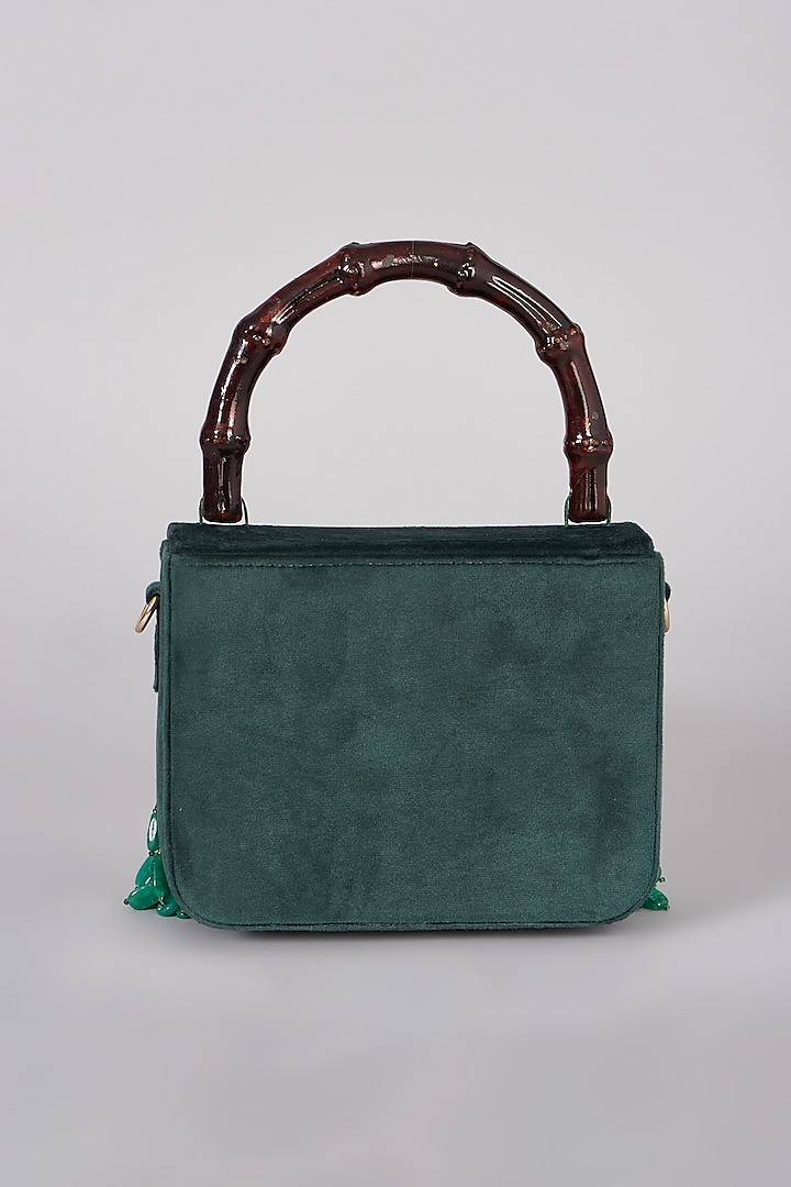 The Right Sided Emerald Green Velvet Handbag