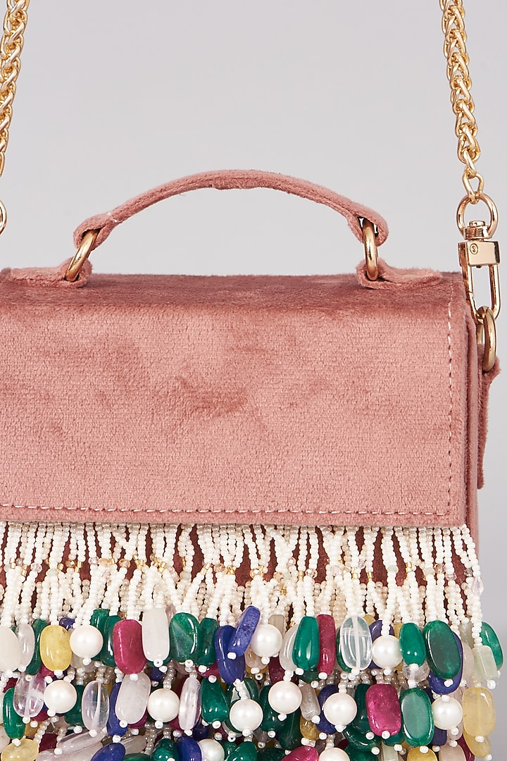 Dusty Pink Micro Velvet Handbag by The Right Sided at Pernia's Pop Up Shop