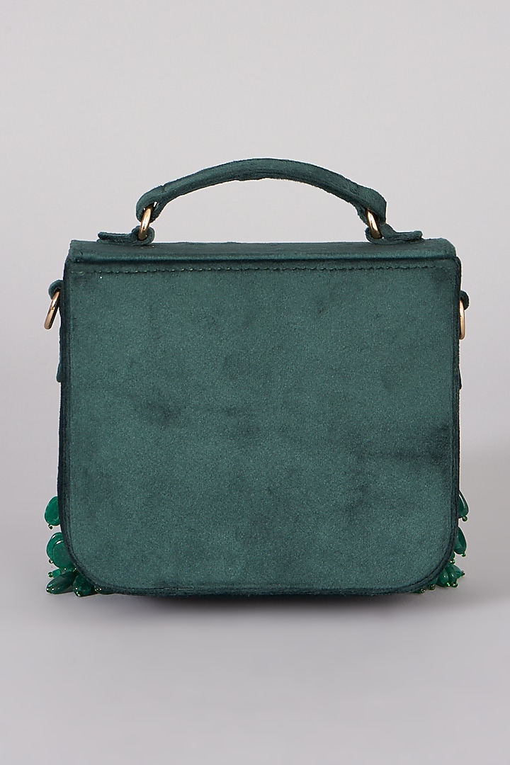 Emerald Green Embellished Handbag by The Right Sided at Pernia's Pop Up Shop