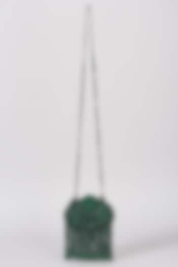Emerald Green Micro Velvet Clutch by The Right Sided