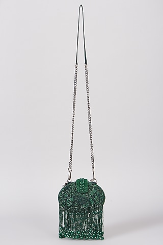 Emerald Green Micro Velvet Clutch by The Right Sided
