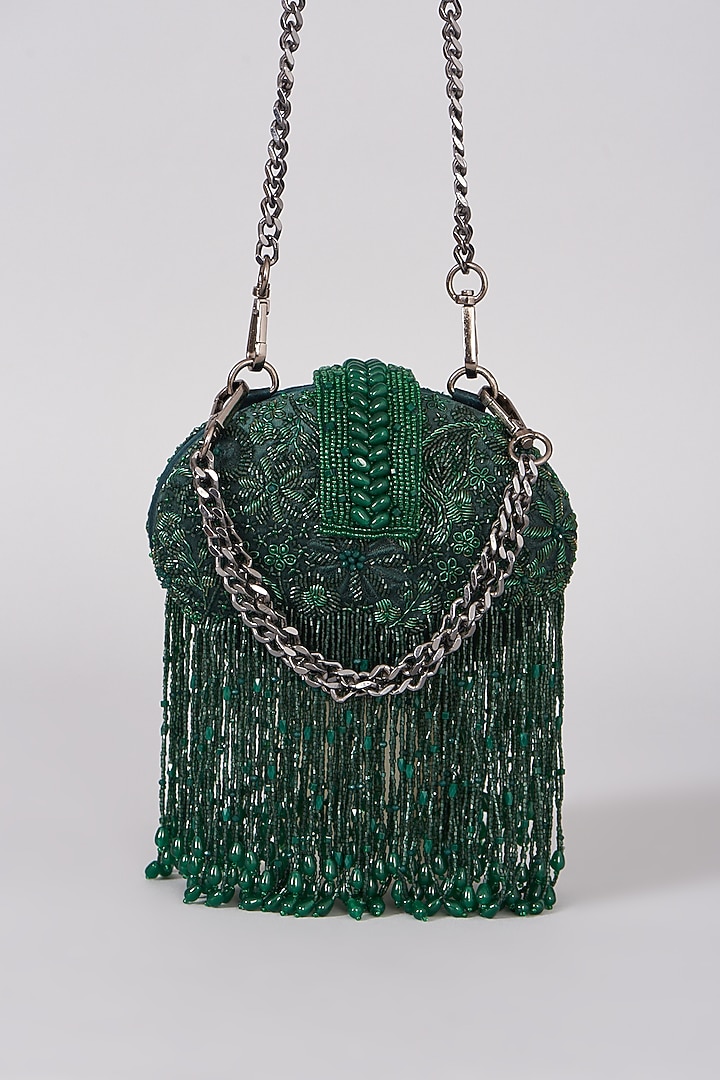Emerald Green Micro Velvet Clutch by The Right Sided at Pernia's Pop Up Shop