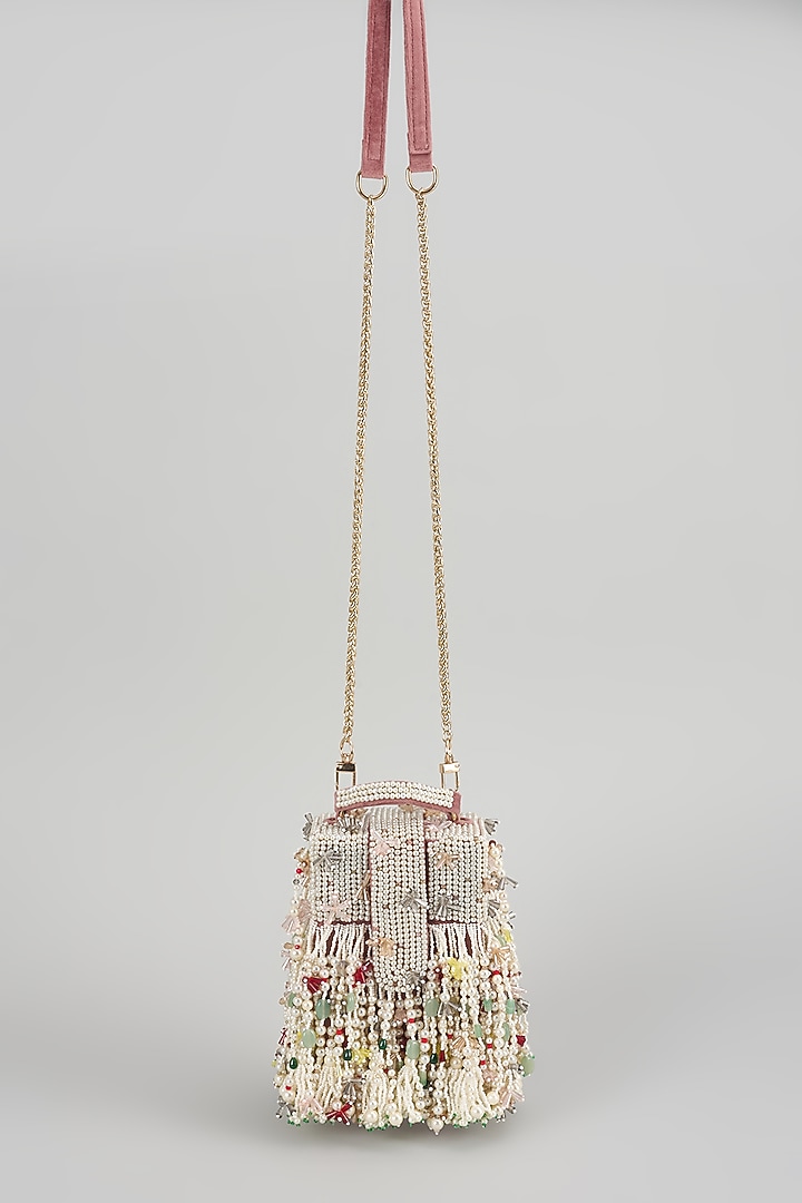 Blush Pink Micro Velvet & Suede Velvet Handbag by The Right Sided at Pernia's Pop Up Shop