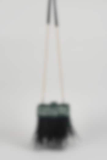 Emerald Green Micro Velvet & Suede Velvet Handbag by The Right Sided at Pernia's Pop Up Shop