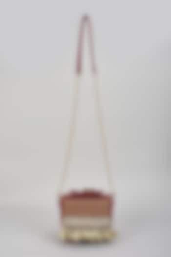 Red Micro Velvet Hand Embellished Handbag by The Right Sided at Pernia's Pop Up Shop
