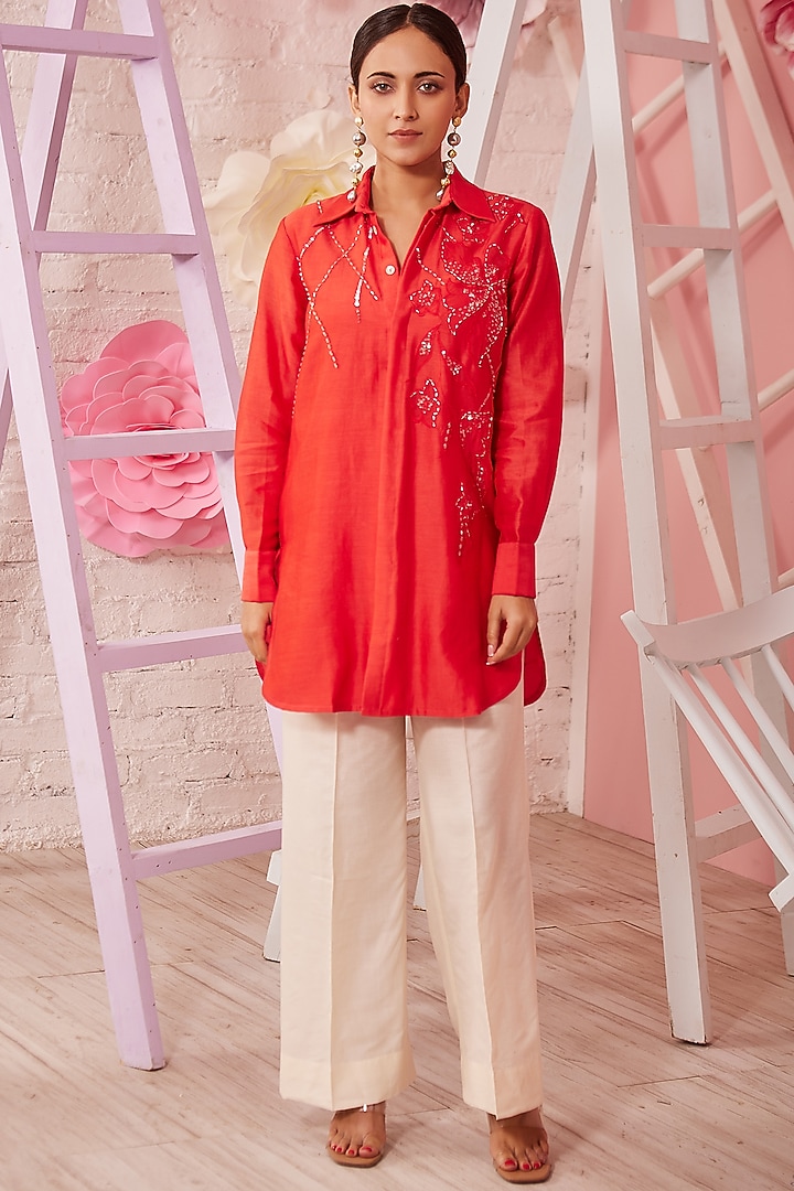 Ivory Pant Set In Cotton by Trumpet Vine at Pernia's Pop Up Shop