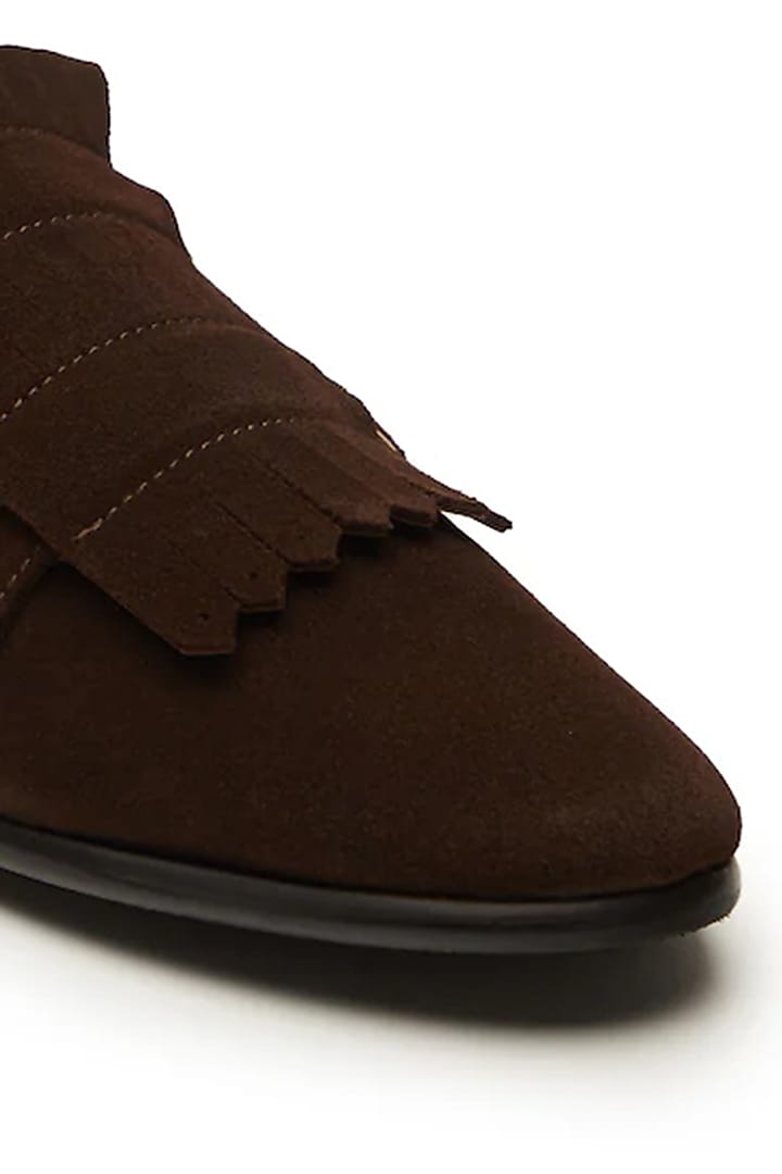 Brown Leather Double Monk Loafers by TRUMPET at Pernia's Pop Up Shop