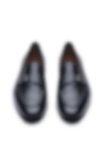 Black Leather Cuban Loafers by TRUMPET