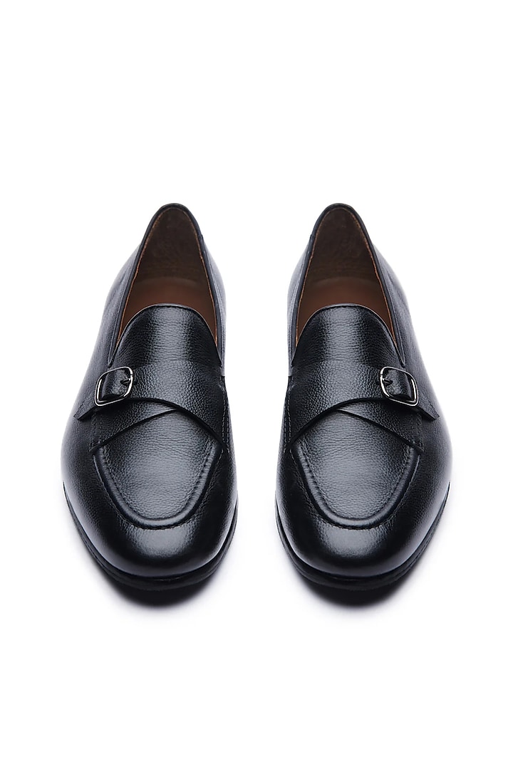 Black Leather Cuban Loafers by TRUMPET