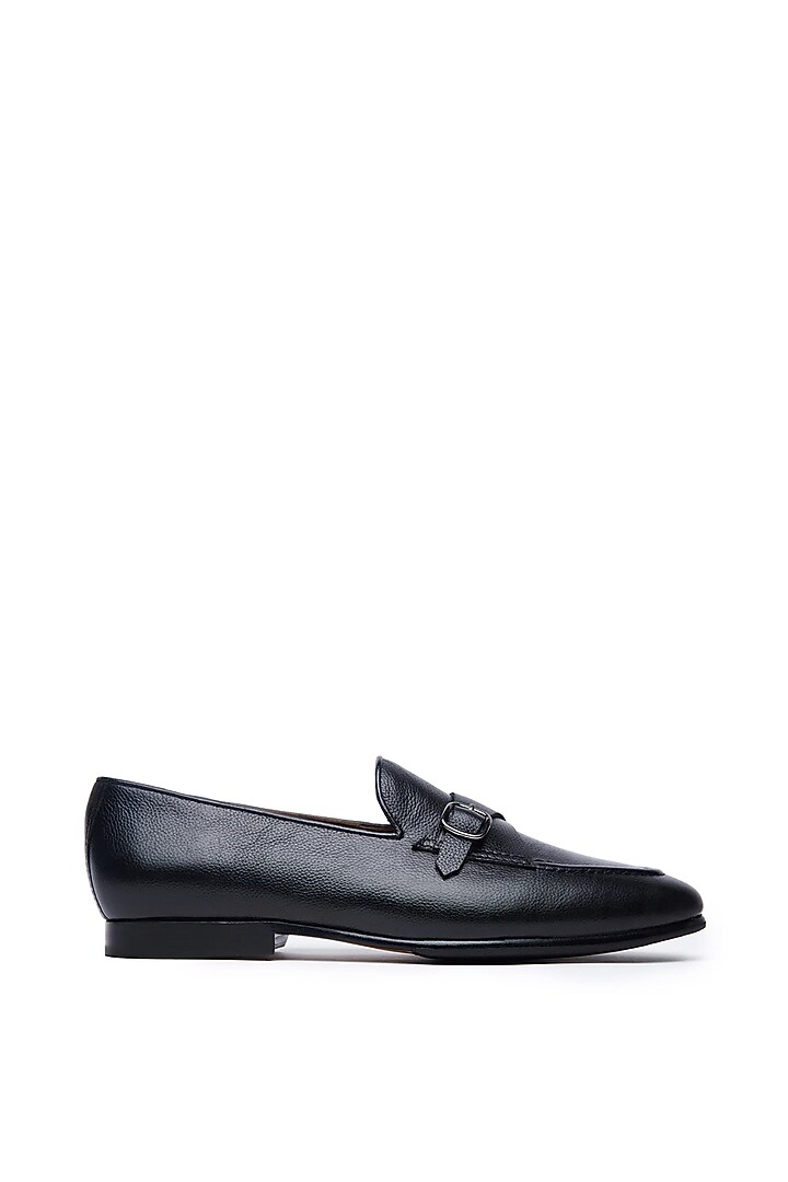 Black Leather Cuban Loafers by TRUMPET at Pernia's Pop Up Shop