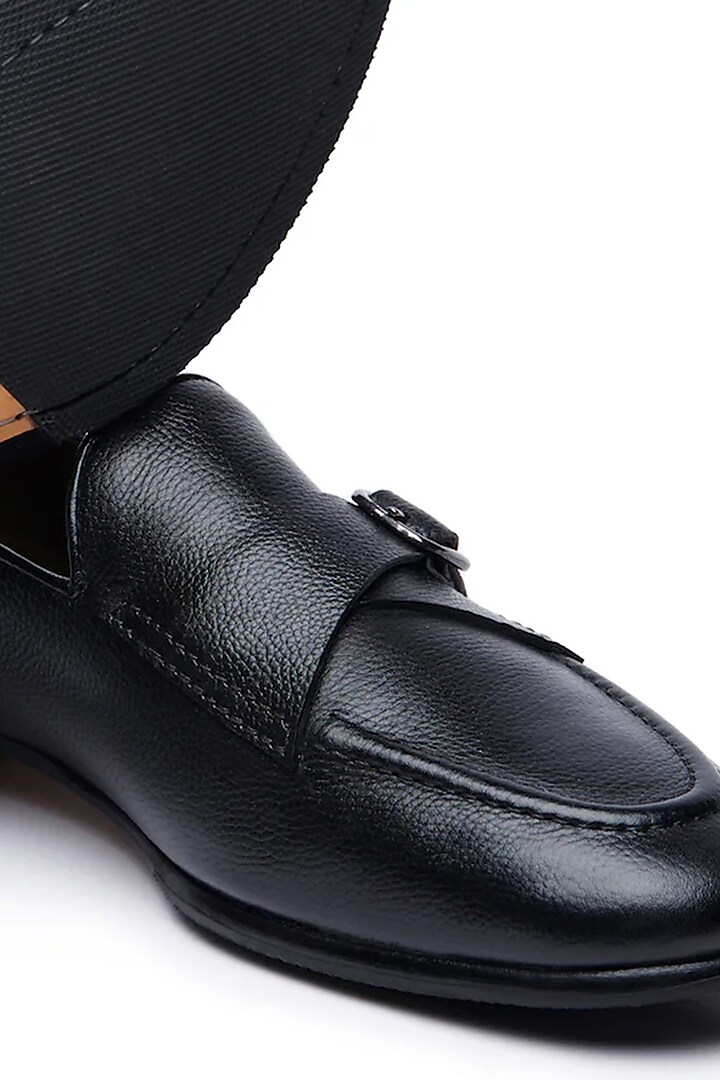 Black Leather Cuban Loafers by TRUMPET at Pernia's Pop Up Shop