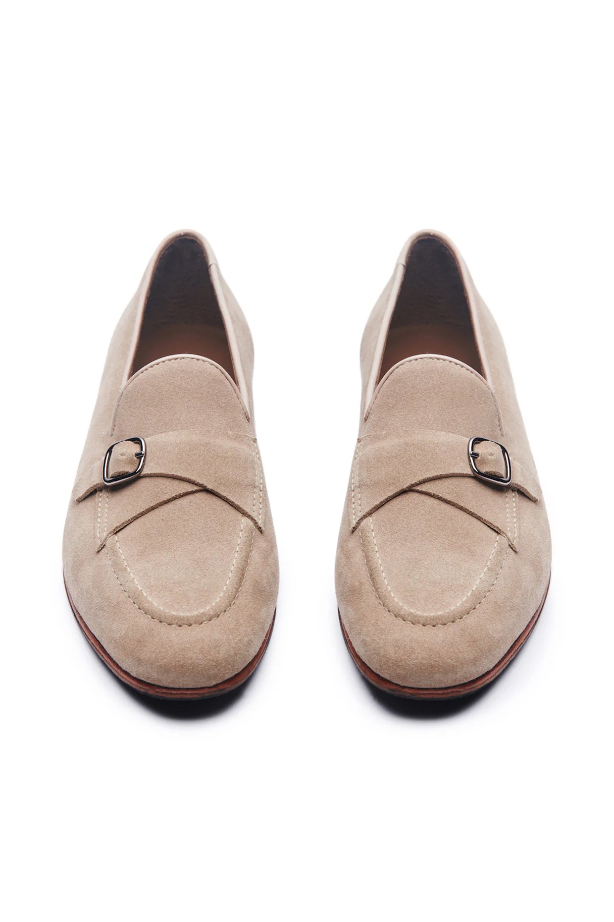 LP LOAFERS 25S IN CHAMPAGNE BEIGE SUEDE WITH SILVER HARDWARE