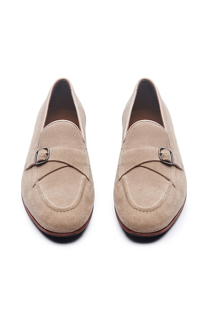 Beige Suede Cuban Loafers by TRUMPET