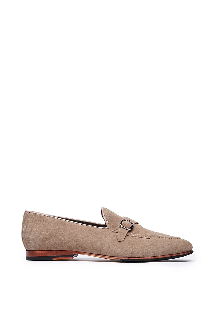 Beige Suede Cuban Loafers by TRUMPET at Pernia's Pop Up Shop