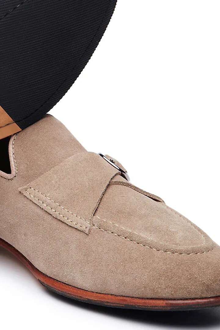 Beige Suede Cuban Loafers by TRUMPET at Pernia's Pop Up Shop