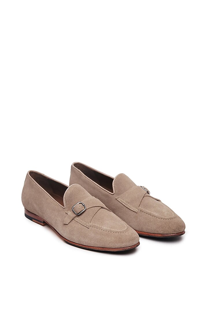 Beige Suede Cuban Loafers by TRUMPET at Pernia's Pop Up Shop