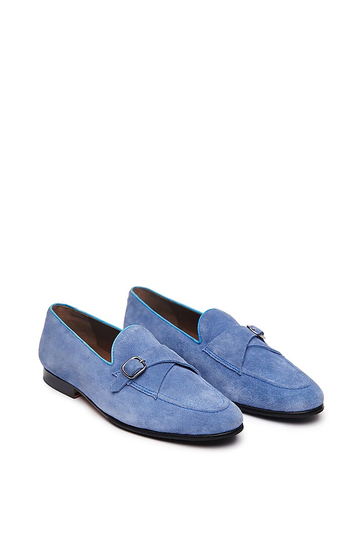 Blue Suede Cuban Loafers by TRUMPET at Pernia's Pop Up Shop