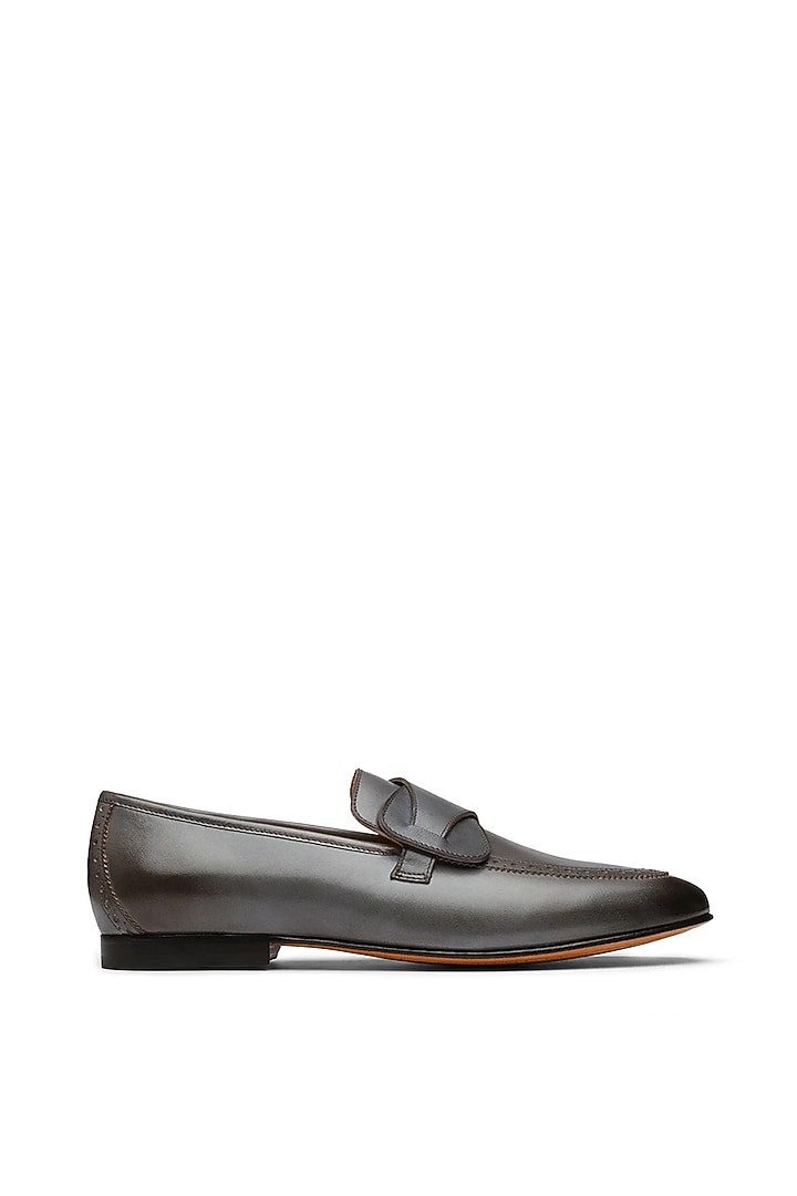 Grey Leather Loafers by TRUMPET at Pernia's Pop Up Shop