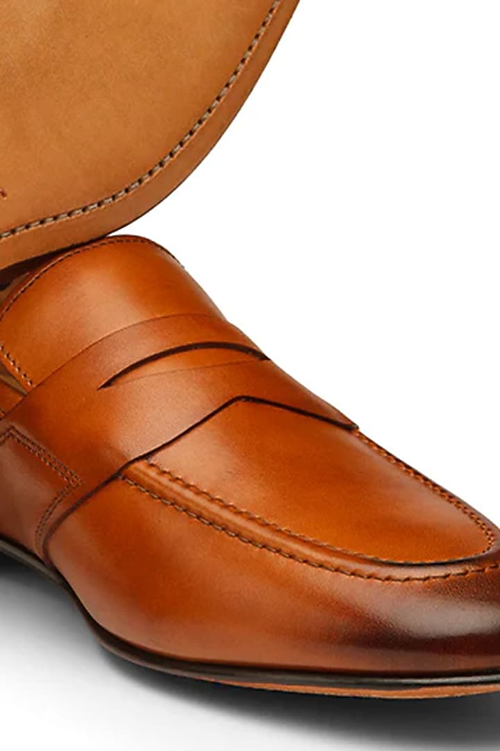 Brown Leather Penny Loafers by TRUMPET at Pernia's Pop Up Shop