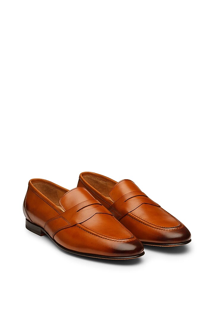 Brown Leather Penny Loafers by TRUMPET at Pernia's Pop Up Shop