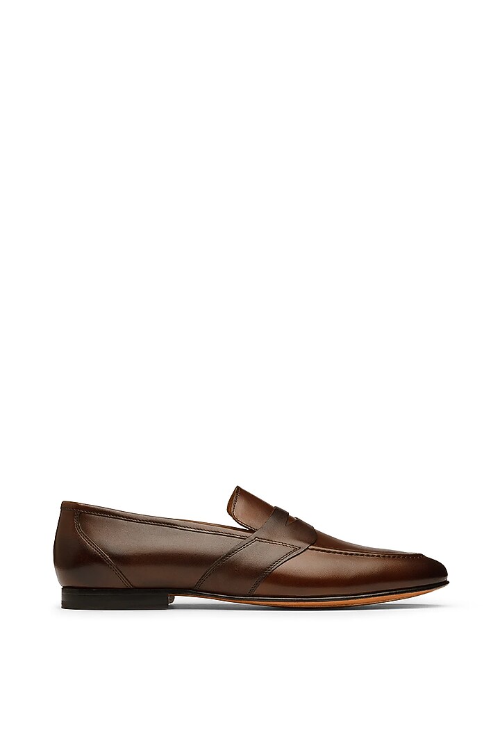 Brown Leather Penny Loafers by TRUMPET at Pernia's Pop Up Shop