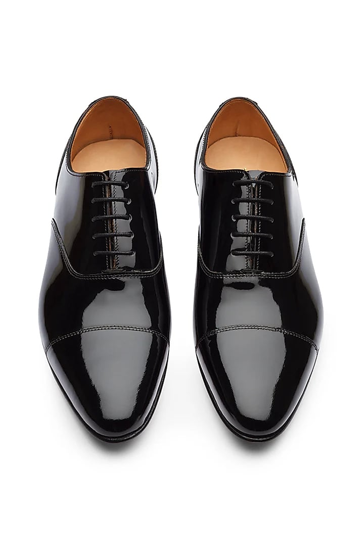 Black Patent Leather Lace-Up Shoes by TRUMPET at Pernia's Pop Up Shop