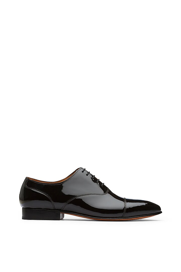 Black Patent Leather Lace-Up Shoes by TRUMPET at Pernia's Pop Up Shop