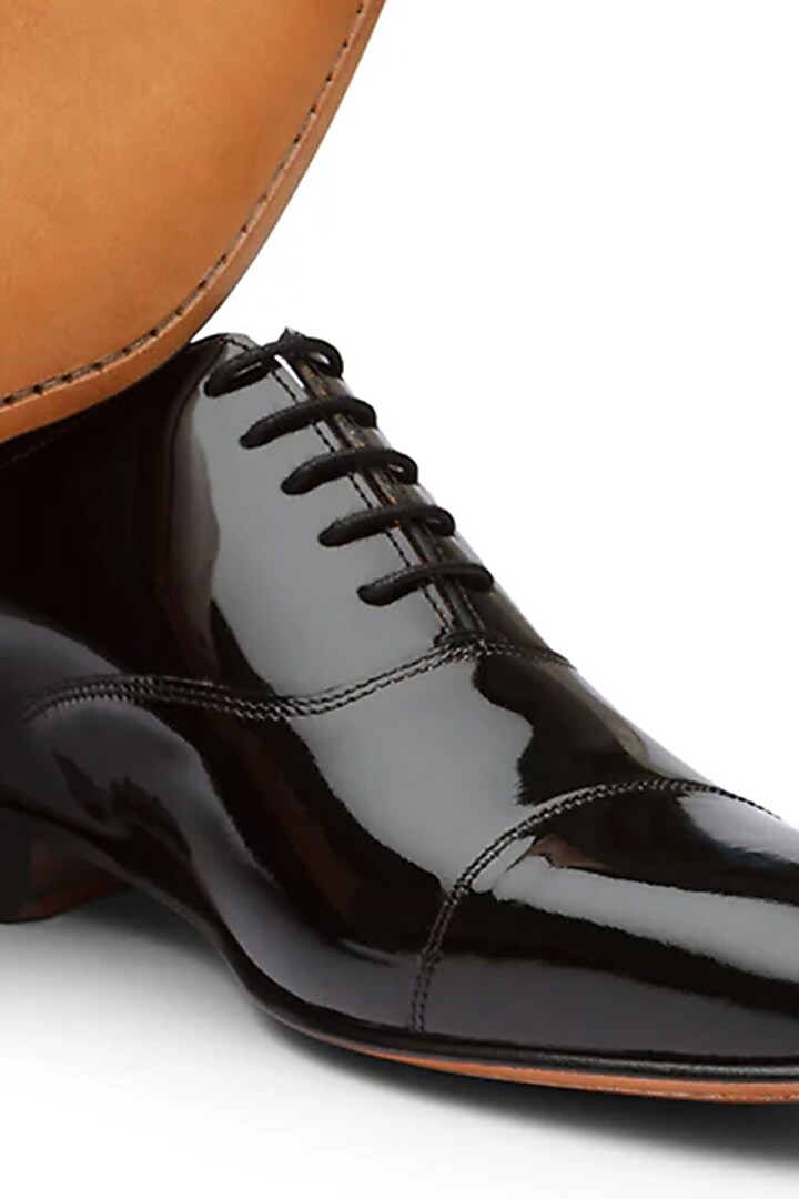 Black Patent Leather Lace-Up Shoes by TRUMPET at Pernia's Pop Up Shop