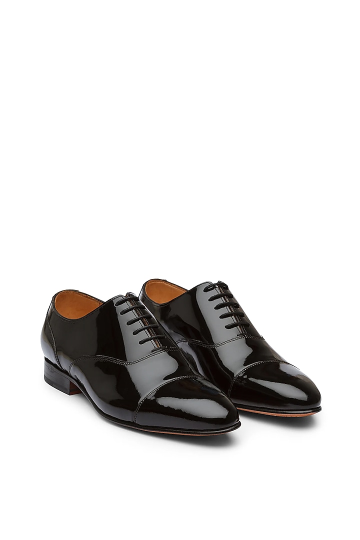 Black Patent Leather Lace-Up Shoes by TRUMPET at Pernia's Pop Up Shop