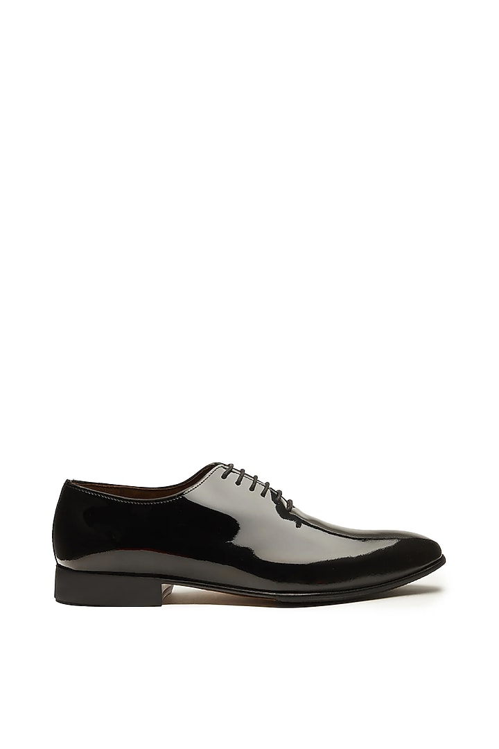 Black Patent Leather Lace-Up Shoes by TRUMPET at Pernia's Pop Up Shop