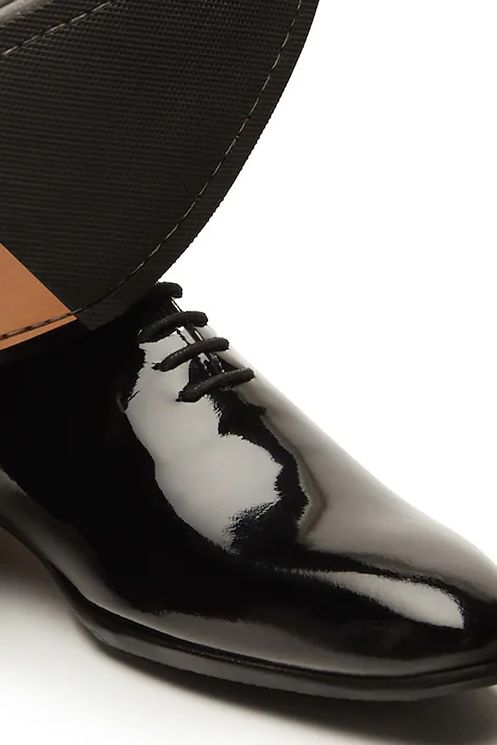 Black Patent Leather Lace-Up Shoes by TRUMPET at Pernia's Pop Up Shop