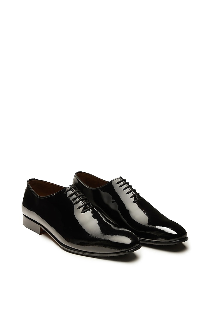 Black Patent Leather Lace-Up Shoes by TRUMPET at Pernia's Pop Up Shop