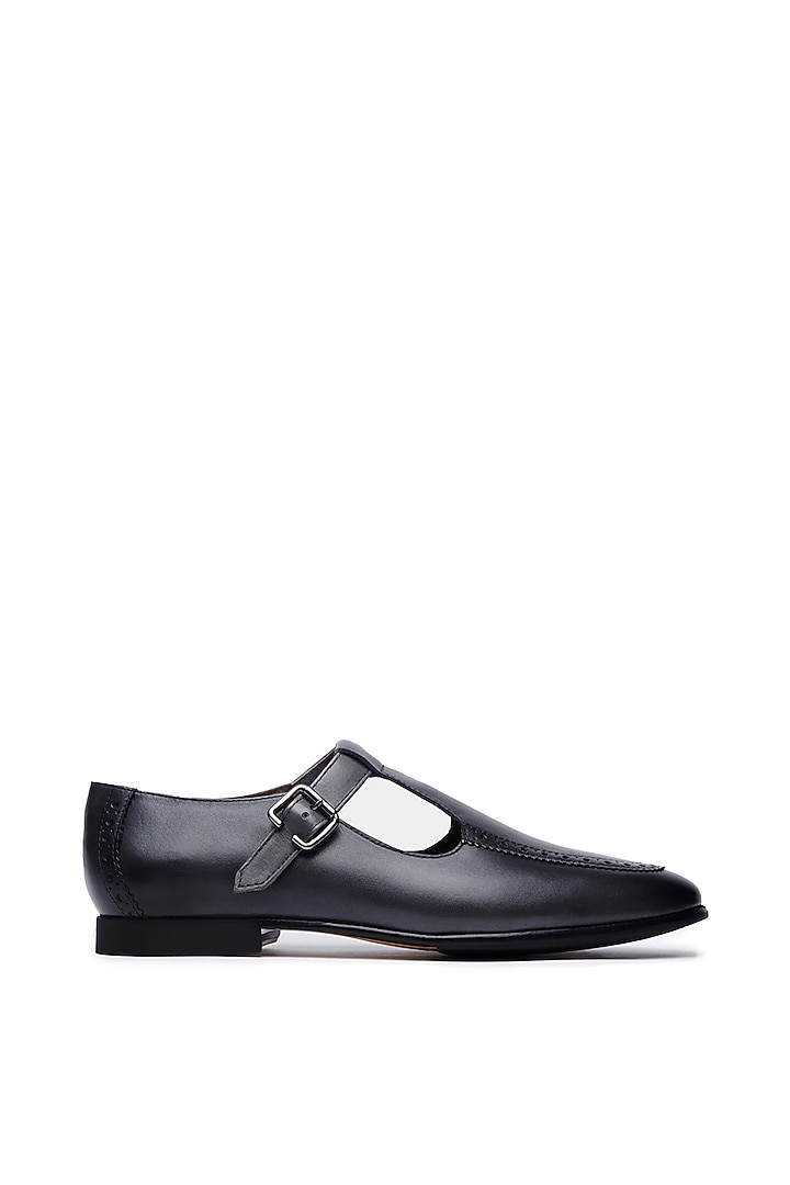 Grey Leather Sandals by TRUMPET at Pernia's Pop Up Shop